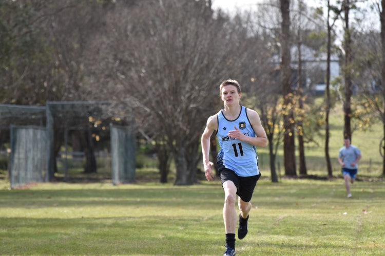 Student running in footrace